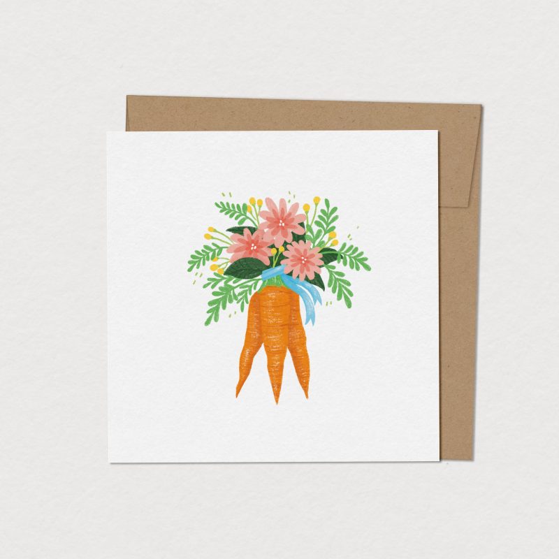 Carte de souhaits Carottes en fleurs - Mimosa Design