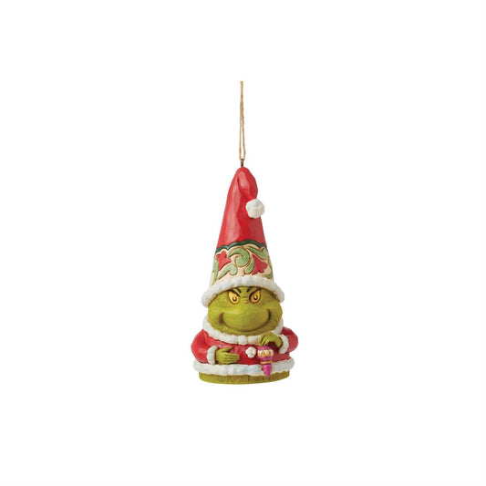 Ornement Grinch Gnome tenant une décoration de Noël - Enesco