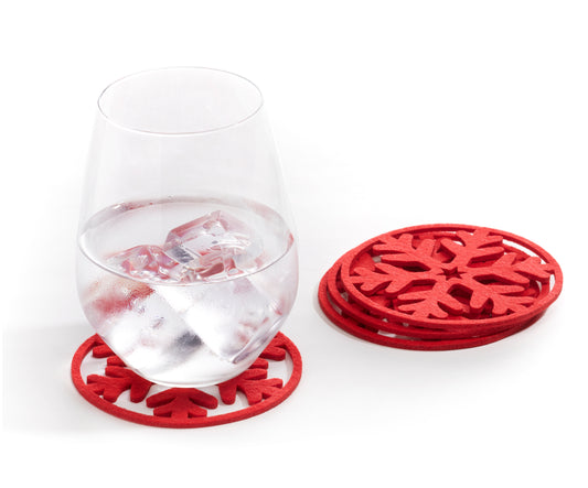 Sous-verres Flocons de neige rouges - GiftCraft