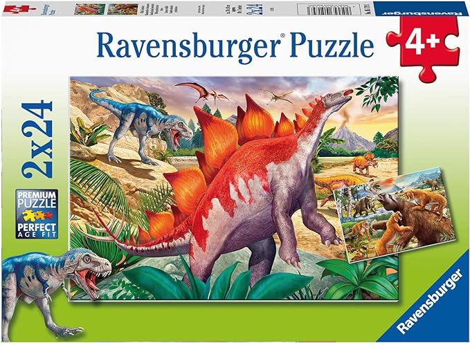 Lot de 2 casses-têtes de 24 pièces - Jurassic Wildlife - Ravensburger