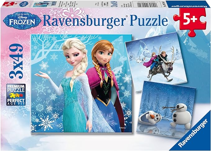 Lot de 3 casses-têtes de 49 pièces - Disney : Frozen Winter Adventures - Ravensburger