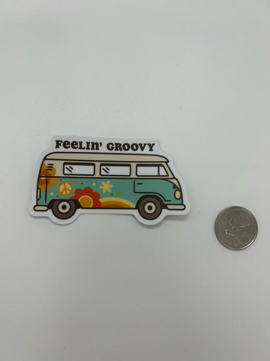 Feeling Groovy Van Hippie - Stickers Northwest