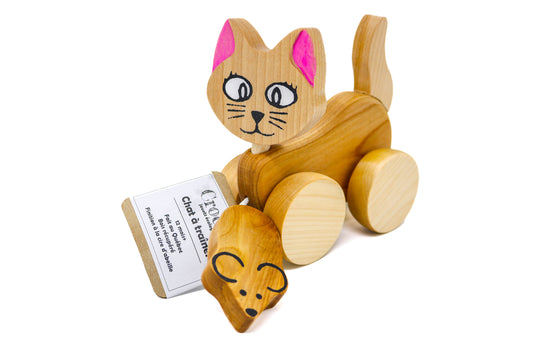 Chat à tirer en bois - Crocolo