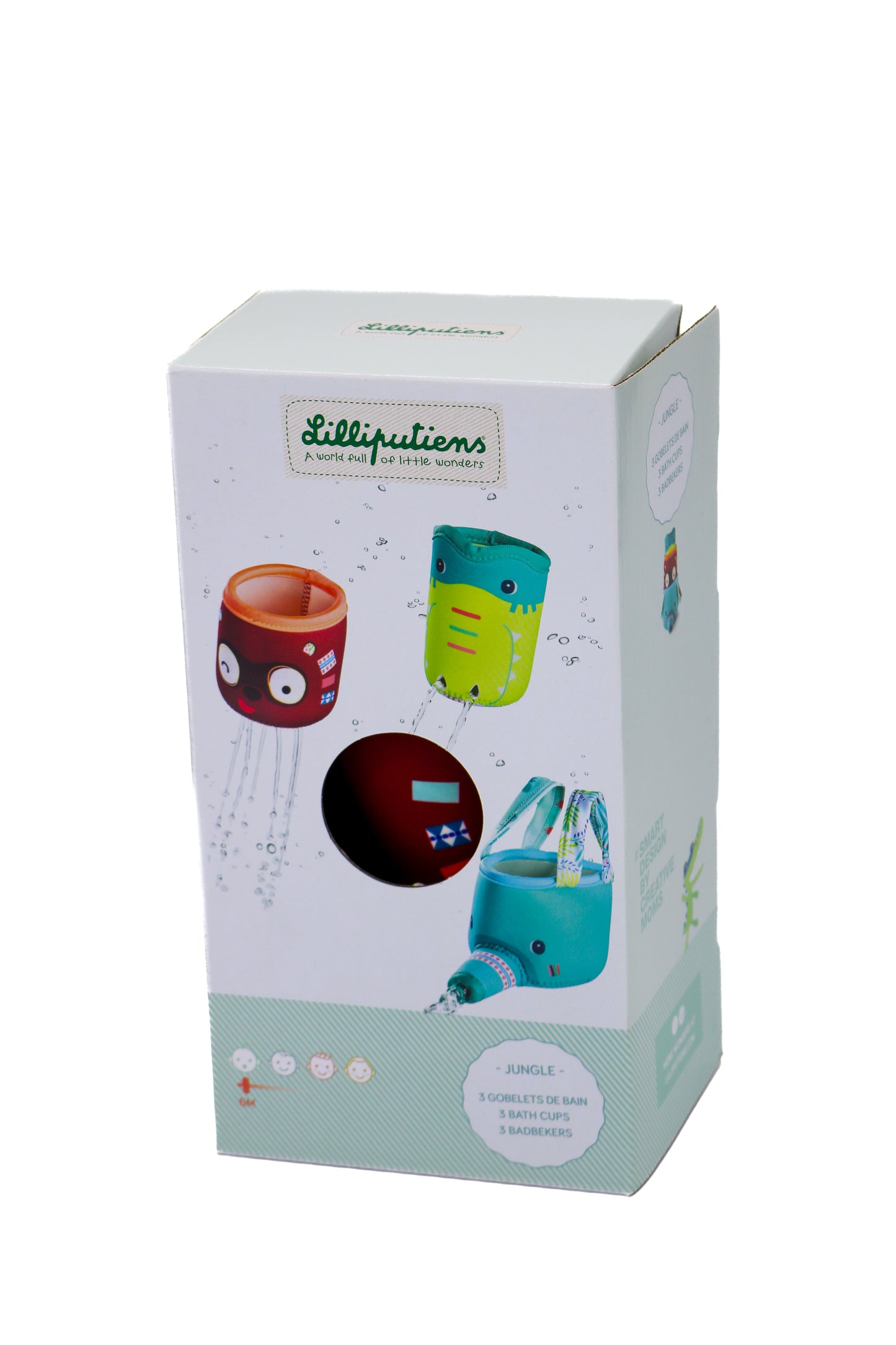 Ensemble de 3 gobelets de bain Jungle - Lilliputiens