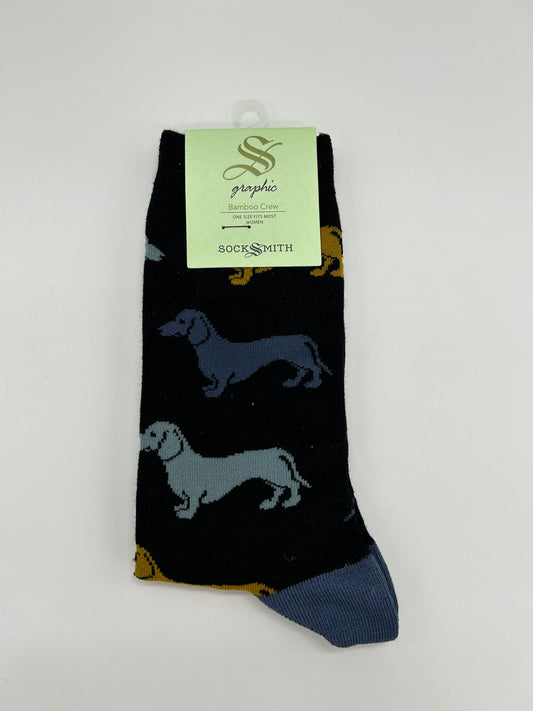 Bas en bambou chiens saucisses pour femmes - SockSmith