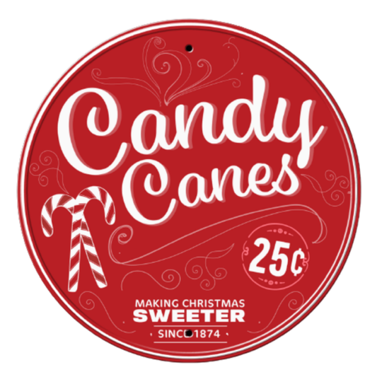 Enseigne ronde Candy canes