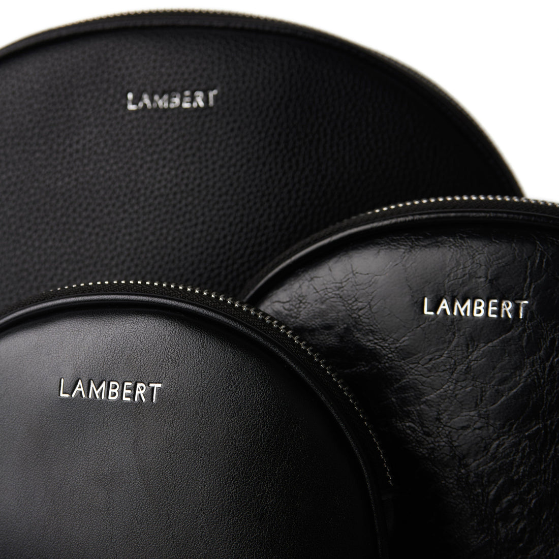 Le Yara Trio de pochettes en cuir vegan noir - Lambert