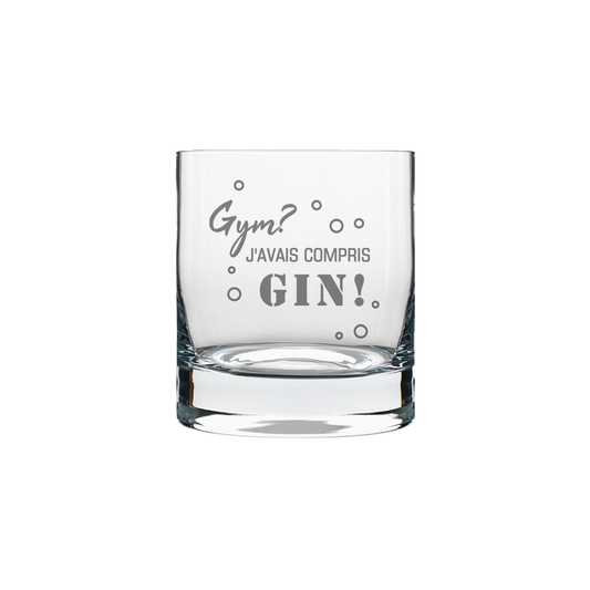 Verre à old fashioned Gym? J'avais compris gin! - La Maison Du Bar