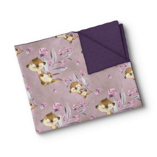 Couverture Minky Loutres des mers (violet) - Oops